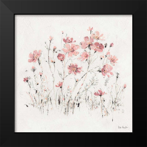 Wildflowers II Pink Black Modern Wood Framed Art Print by Audit, Lisa