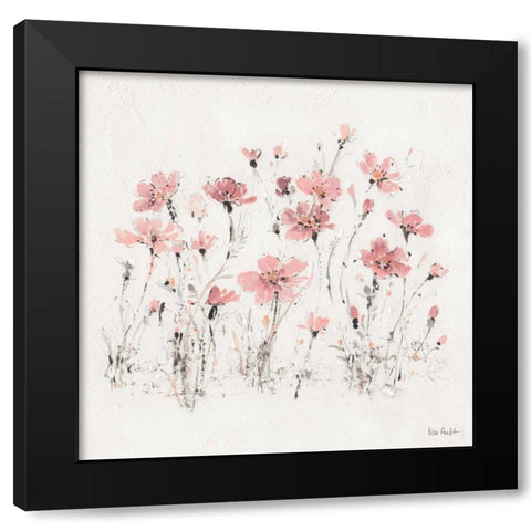Wildflowers III Pink Black Modern Wood Framed Art Print by Audit, Lisa