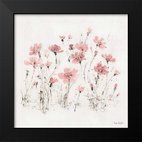Wildflowers III Pink Black Modern Wood Framed Art Print by Audit, Lisa