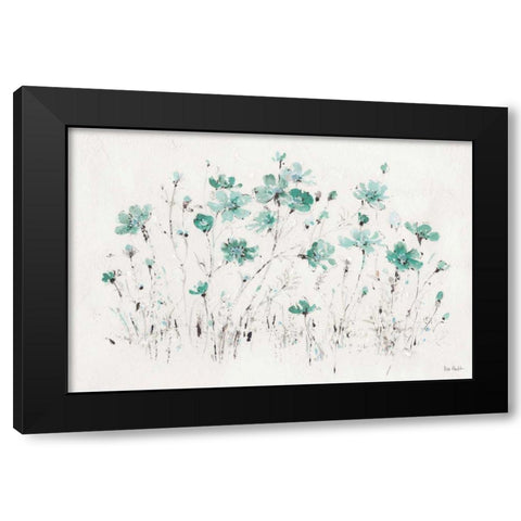 Wildflowers I Turquoise Black Modern Wood Framed Art Print by Audit, Lisa