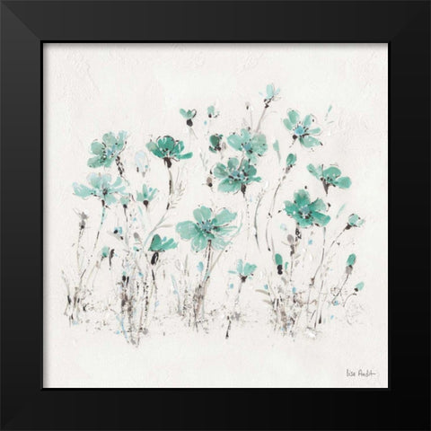 Wildflowers III Turquoise Black Modern Wood Framed Art Print by Audit, Lisa