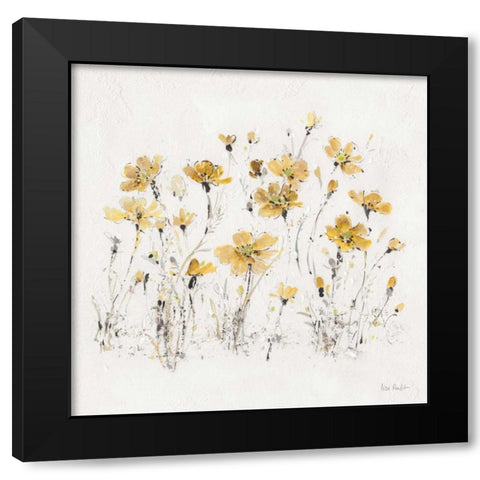 Wildflowers III Yellow Black Modern Wood Framed Art Print by Audit, Lisa
