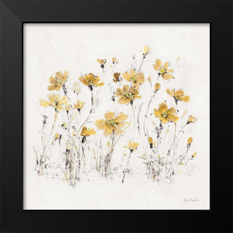 Wildflowers III Yellow Black Modern Wood Framed Art Print by Audit, Lisa