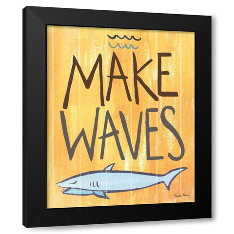 Make Waves IV Black Modern Wood Framed Art Print with Double Matting by Zaman, Farida