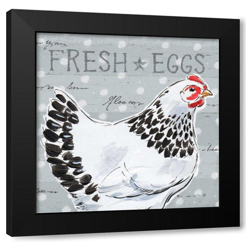 Roosters Call II Black Modern Wood Framed Art Print with Double Matting by Brissonnet, Daphne