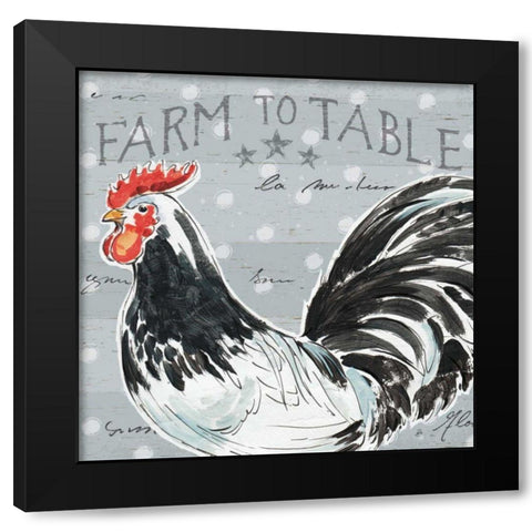 Roosters Call III Black Modern Wood Framed Art Print by Brissonnet, Daphne