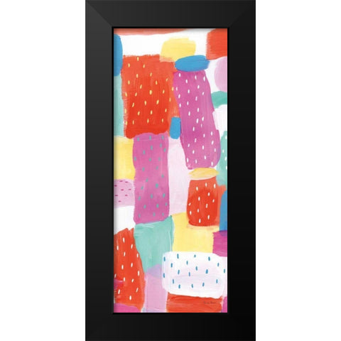 Happy I Spots Crop Black Modern Wood Framed Art Print by Zaman, Farida