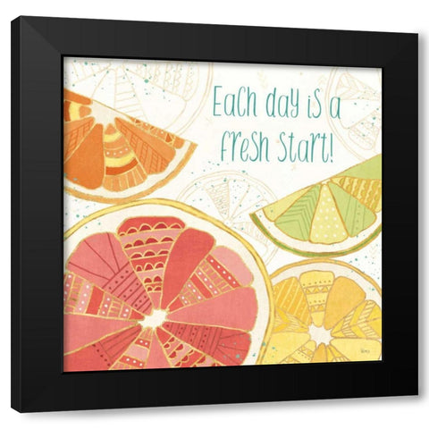 Citrus Splash I Black Modern Wood Framed Art Print with Double Matting by Charron, Veronique