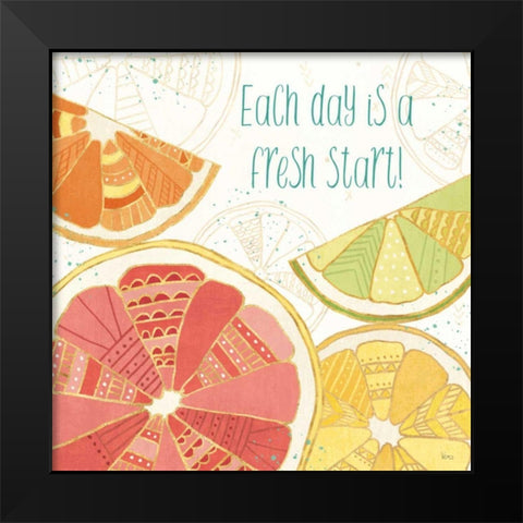 Citrus Splash I Black Modern Wood Framed Art Print by Charron, Veronique