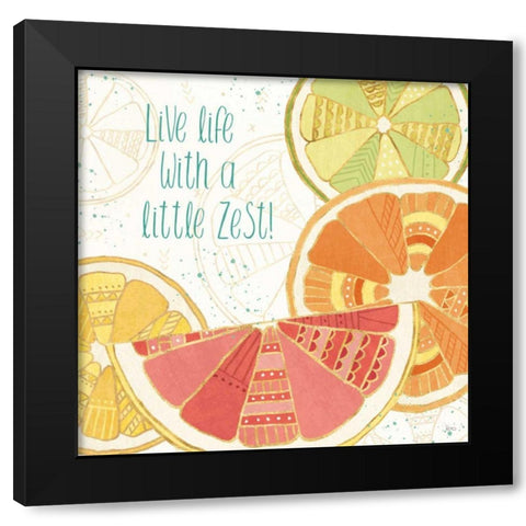 Citrus Splash II Black Modern Wood Framed Art Print by Charron, Veronique
