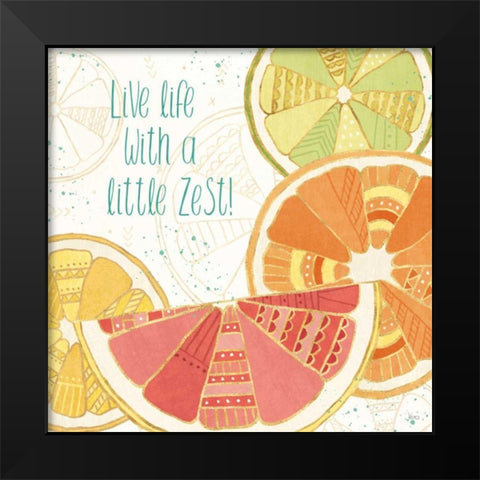 Citrus Splash II Black Modern Wood Framed Art Print by Charron, Veronique