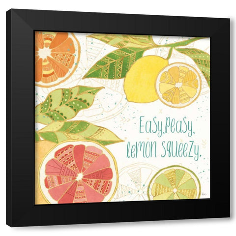 Citrus Splash III Black Modern Wood Framed Art Print with Double Matting by Charron, Veronique