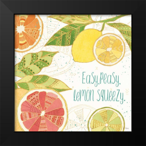 Citrus Splash III Black Modern Wood Framed Art Print by Charron, Veronique