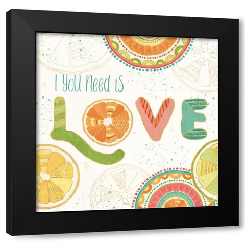 Citrus Splash V Black Modern Wood Framed Art Print by Charron, Veronique