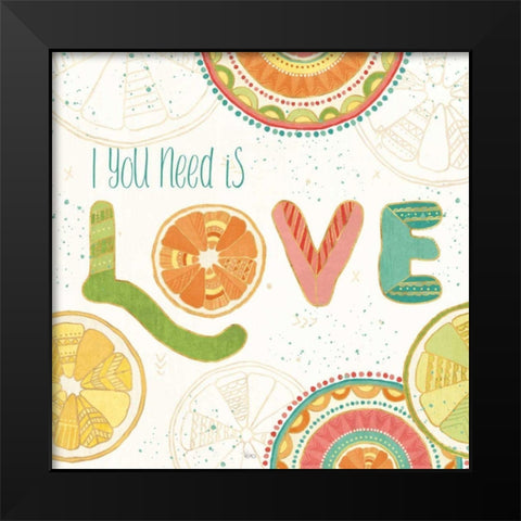 Citrus Splash V Black Modern Wood Framed Art Print by Charron, Veronique