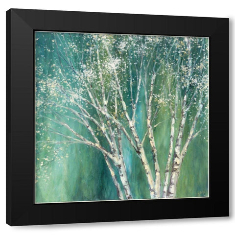 Blue Birch Green Black Modern Wood Framed Art Print by Purinton, Julia