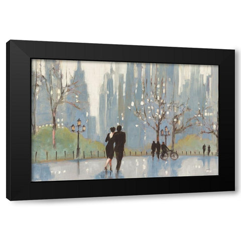An Evening Out Blue Black Modern Wood Framed Art Print by Purinton, Julia