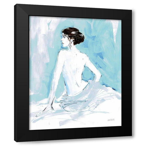 Nude II Blue Black Modern Wood Framed Art Print with Double Matting by Tavoletti, Anne