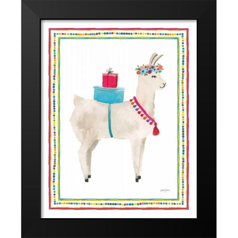 La La Llama III Black Modern Wood Framed Art Print by Jackson, Jenaya
