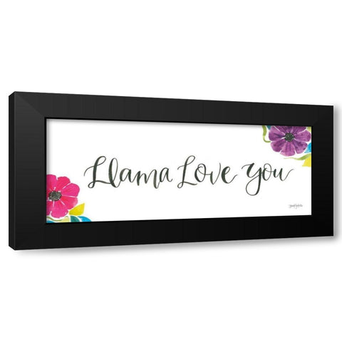 La La Llama VII Black Modern Wood Framed Art Print by Jackson, Jenaya
