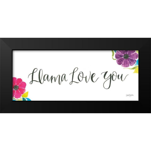 La La Llama VII Black Modern Wood Framed Art Print by Jackson, Jenaya