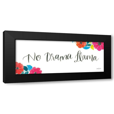 La La Llama IX Black Modern Wood Framed Art Print by Jackson, Jenaya