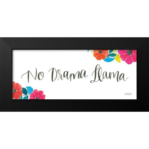 La La Llama IX Black Modern Wood Framed Art Print by Jackson, Jenaya