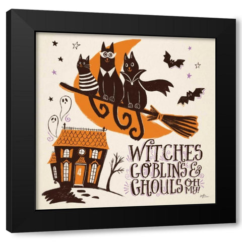 Spooktacular II Black Modern Wood Framed Art Print with Double Matting by Penner, Janelle
