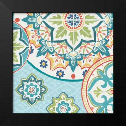 Colorful Journey II Black Modern Wood Framed Art Print by Pela Studio