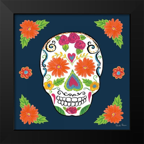 Day of the Dead I Black Modern Wood Framed Art Print by Zaman, Farida