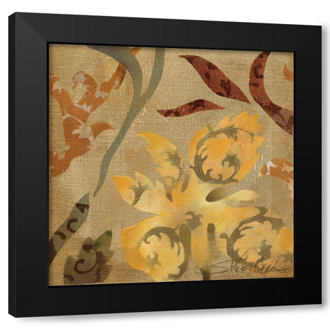 Floral Fragment I WAG Black Modern Wood Framed Art Print by Vassileva, Silvia