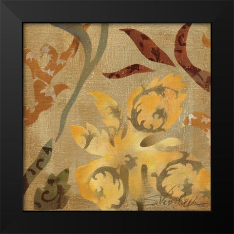 Floral Fragment I WAG Black Modern Wood Framed Art Print by Vassileva, Silvia