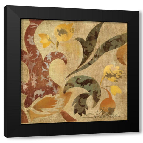 Floral Fragment II WAG Black Modern Wood Framed Art Print with Double Matting by Vassileva, Silvia