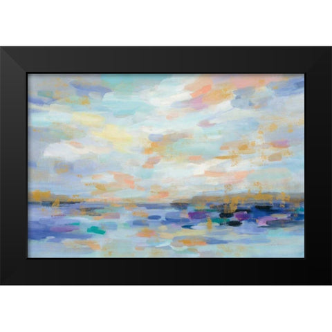 Golden Sunrise Black Modern Wood Framed Art Print by Vassileva, Silvia