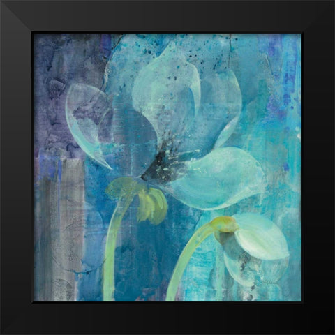 Moonlight Garden Black Modern Wood Framed Art Print by Hristova, Albena