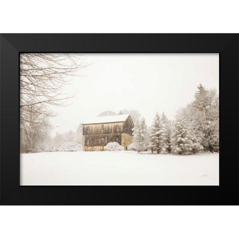 First snow Black Modern Wood Framed Art Print by Aledanda