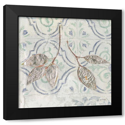 Gracefully Blue III Black Modern Wood Framed Art Print with Double Matting by Wiens, James