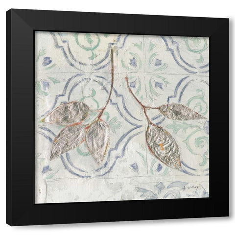 Gracefully Blue III Black Modern Wood Framed Art Print by Wiens, James