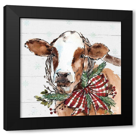 Holiday on the Farm VIII on Gray Black Modern Wood Framed Art Print by Tavoletti, Anne