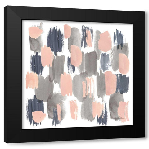 Grey Pink Mist I Black Modern Wood Framed Art Print with Double Matting by Zaman, Farida