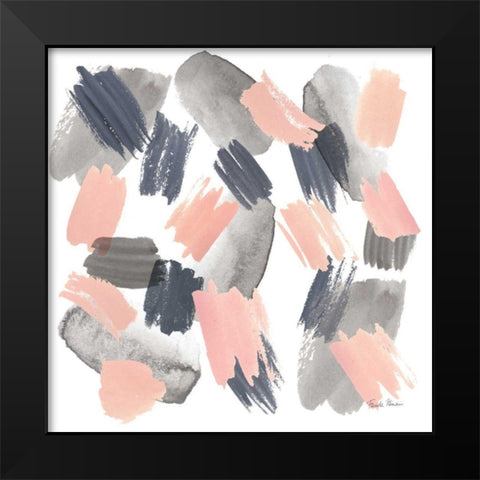 Grey Pink Mist II Black Modern Wood Framed Art Print by Zaman, Farida