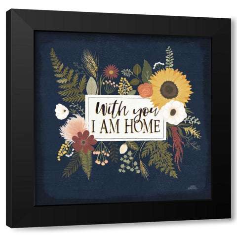 Autumn Romance III Black Modern Wood Framed Art Print by Marshall, Laura