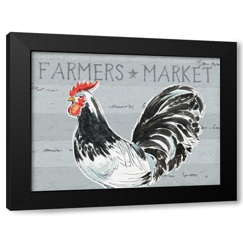 Roosters Call I - No Dots Black Modern Wood Framed Art Print with Double Matting by Brissonnet, Daphne