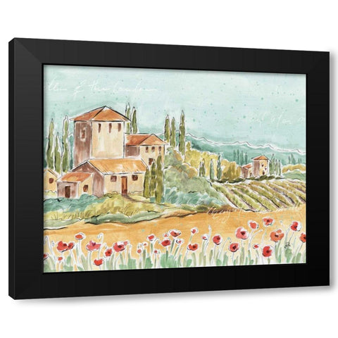 Tuscan Breeze I No Grapes Black Modern Wood Framed Art Print with Double Matting by Brissonnet, Daphne