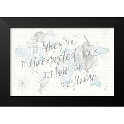 Wonderful World I Mint Unexpected Places Black Modern Wood Framed Art Print by Marshall, Laura