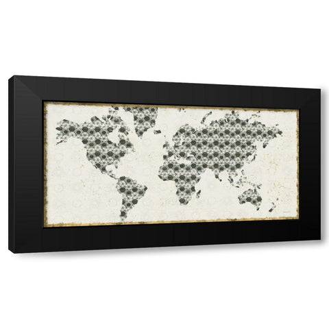 Kami Map v2 Black Modern Wood Framed Art Print by Lovell, Kathrine