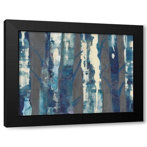 Deep Woods III Indigo on Gray Black Modern Wood Framed Art Print by Hristova, Albena