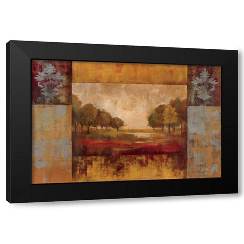 Landscape in Gold Black Modern Wood Framed Art Print with Double Matting by Vassileva, Silvia