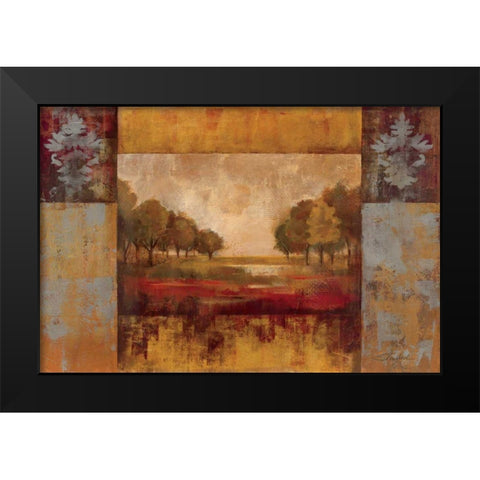 Landscape in Gold Black Modern Wood Framed Art Print by Vassileva, Silvia