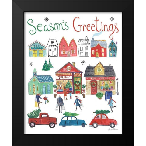 Holiday Festivities I Black Modern Wood Framed Art Print by Zaman, Farida